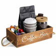 Wooden Coffee & Tea Organizer Elegant Storage For Tea Bags Coffee Pods & Condiments