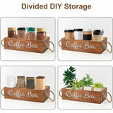 Wooden Coffee/Tea Organizer with 3 Removable Dividers | Eco-Friendly, Hand-Painted Coffee Bar Design