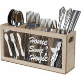 Wooden Kitchen Utensils Holder Durable Solid Wood Cutlery Organizer for Countertop Storage