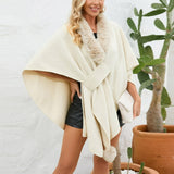 Faux Fur Collar Cape Shawl Cardigan Fashion Accessories Capes
