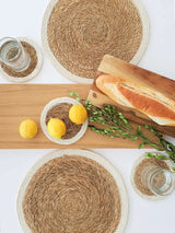 6pcs Natural Handmade Straw Woven Table Mats 30cm