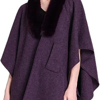 Faux Fur Collar Cape Shawl Cardigan Fashion Accessories Capes