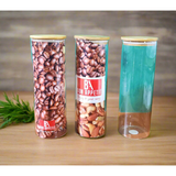 Bon Appetit 2.1L Storage Jar Transparent Glass Jar with Bamboo Lid for Food Storage