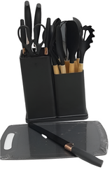 19 in 1 Heat Resistant Silicone Spoon Set – Black & Grey