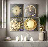 Furaha Finds 60x40cm 4Piece High Quality Canvas Wall Art  Minimalist wooden frame artwork for modern living room and home decor.
