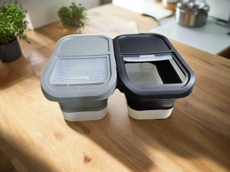 Collapsible Cereal Storage Container 14L Capacity, Space Saving Design, Available in Black- Furaha Finds Kenya