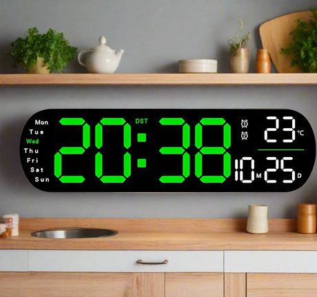 Furaha Finds High-Quality Smart LED Digital Wall Clock with adjustable brightness, alarm, temperature display, and sleek modern design. Perfect for home, office, and commercial spaces