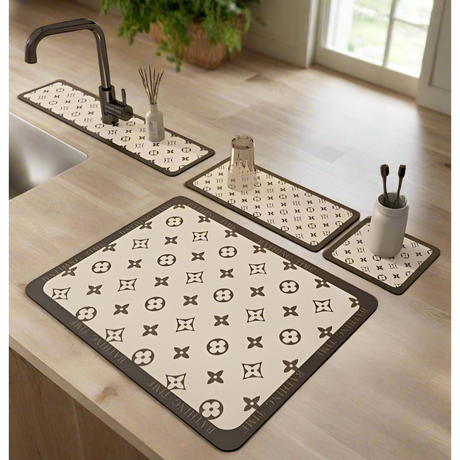 3in1 AntiSplash Sink Diatom Drying Mat Set Protects Sink & Keeps Surfaces Dry- Furaha Finds Kenya