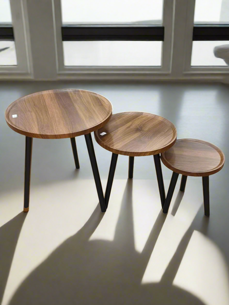 High Quality 3 in 1 Wooden Table Set Nesting Side Tables for Living Room or Bedroom