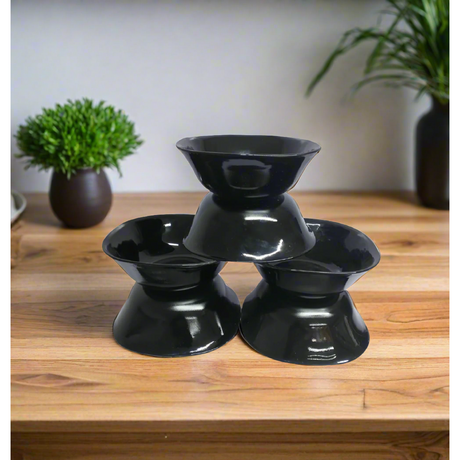 Set of 6 Black High Quality Ceramic Soup Bowls | Elegant and Durable Dinnerware for Soups and Stews- Furaha Finds Kenya