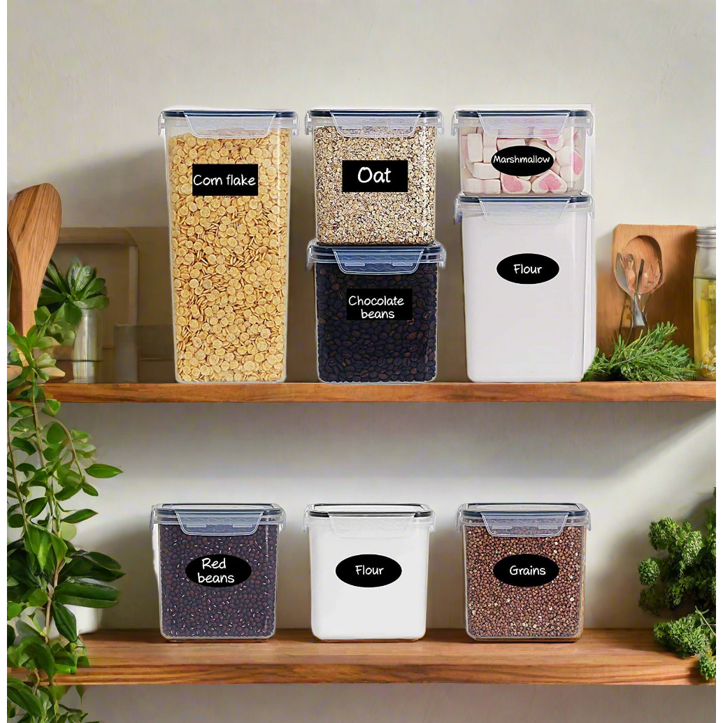 36pcs BPA Free Airtight Plastic Container Set Stackable Pantry Food Storage with Measuring Cups, Labels & Pen Kitchen Organization- Furaha Finds Kenya