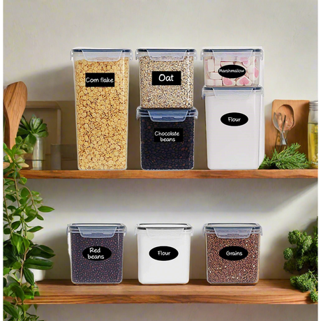 36pcs BPA Free Airtight Plastic Container Set Stackable Pantry Food Storage with Measuring Cups, Labels & Pen Kitchen Organization- Furaha Finds Kenya