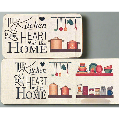 2pc AntivSlip Rubber Bottom Kitchen Mats Durable Kitchen Floor Mats Set (45x120cm & 45x75cm)- Furaha Finds Kenya