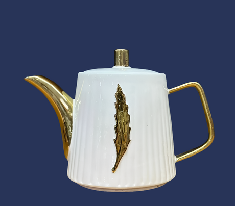 Fancy Gold Line Ceramic Kettle- Furaha Finds Kenya