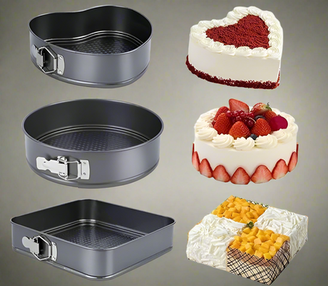3 Piece Non Stick Cake Mould/Baking Tin Set 22cm, 24cm & 26cm Durable & Easy Release- Furaha Finds Kenya