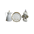13 Piece High Quality Gold Themed Ceramic Dinner Set |6 Plates, 6 Mugs, 1 Flask | Perfect For Formal Dinners, Festive Occasions- Furaha Finds Kenya