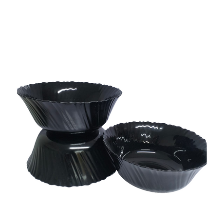 Set of 3 Black Serving Bowls| Elegant and Durable Dinnerware for Serving Food- Furaha Finds Kenya
