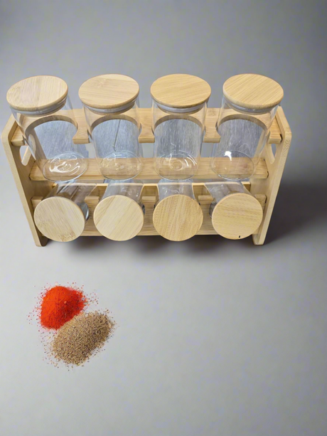 Furaha finds 8pc spice jar with rack