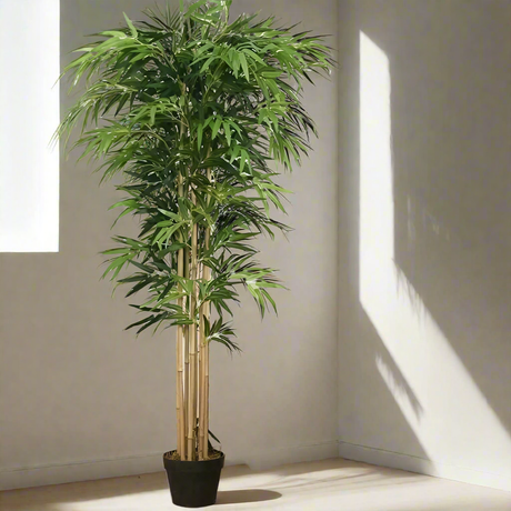 Furaha Finds Real Touch High Quality Bamboo Plant 210cm tall artificial indoor tree for home, office, hotel, and event decoration.