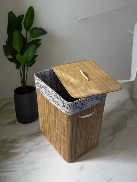 Eco-Friendly Foldable Bamboo Laundry Basket Lightweight and Compact
