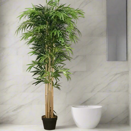 Furaha Finds Real Touch High Quality Bamboo Plant 210cm tall artificial indoor tree for home, office, hotel, and event decoration.