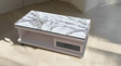 Modern Coffee Table with Marble Top and Storage Drawer