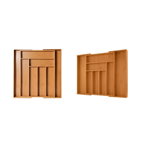 Multifunctional Bamboo Drawer Organizer Expandable, Eco Friendly, Water Resistant Design for Cutlery and Flatware- Furaha Finds Kenya