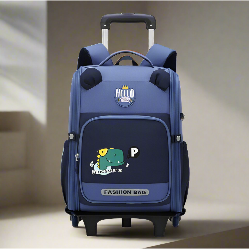 Rolling Trolley Kids Cartoon School Bag High Capacity, Waterproof, Wheeled Backpack 40x21x32 cm Ideal for School and Travel- Furaha Finds Kenya