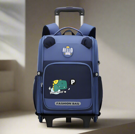 Furaha Finds Rolling Trolley Kids Cartoon School Bag  High capacity, waterproof wheeled backpack (40x21x32cm) for school and travel.