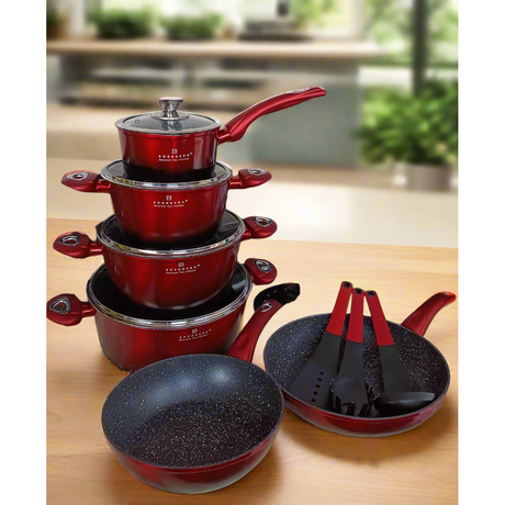 Edenberg 15pcs Cookware Set Ombre | NonStick, Durable Pots and Pans with Lids- Furaha Finds Kenya