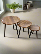 High Quality 3 in 1 Wooden Table Set Nesting Side Tables for Living Room or Bedroom