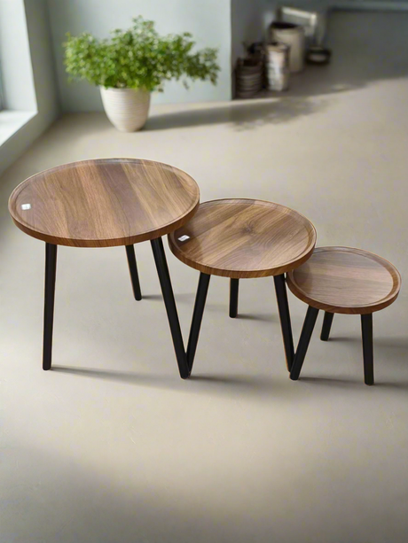 High Quality 3 in 1 Wooden Table Set Nesting Side Tables for Living Room or Bedroom
