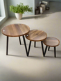 High Quality 3 in 1 Wooden Table Set Nesting Side Tables for Living Room or Bedroom