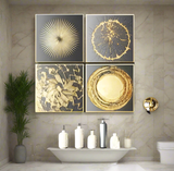 Furaha Finds 60x40cm 4Piece High Quality Canvas Wall Art  Minimalist wooden frame artwork for modern living room and home decor.
