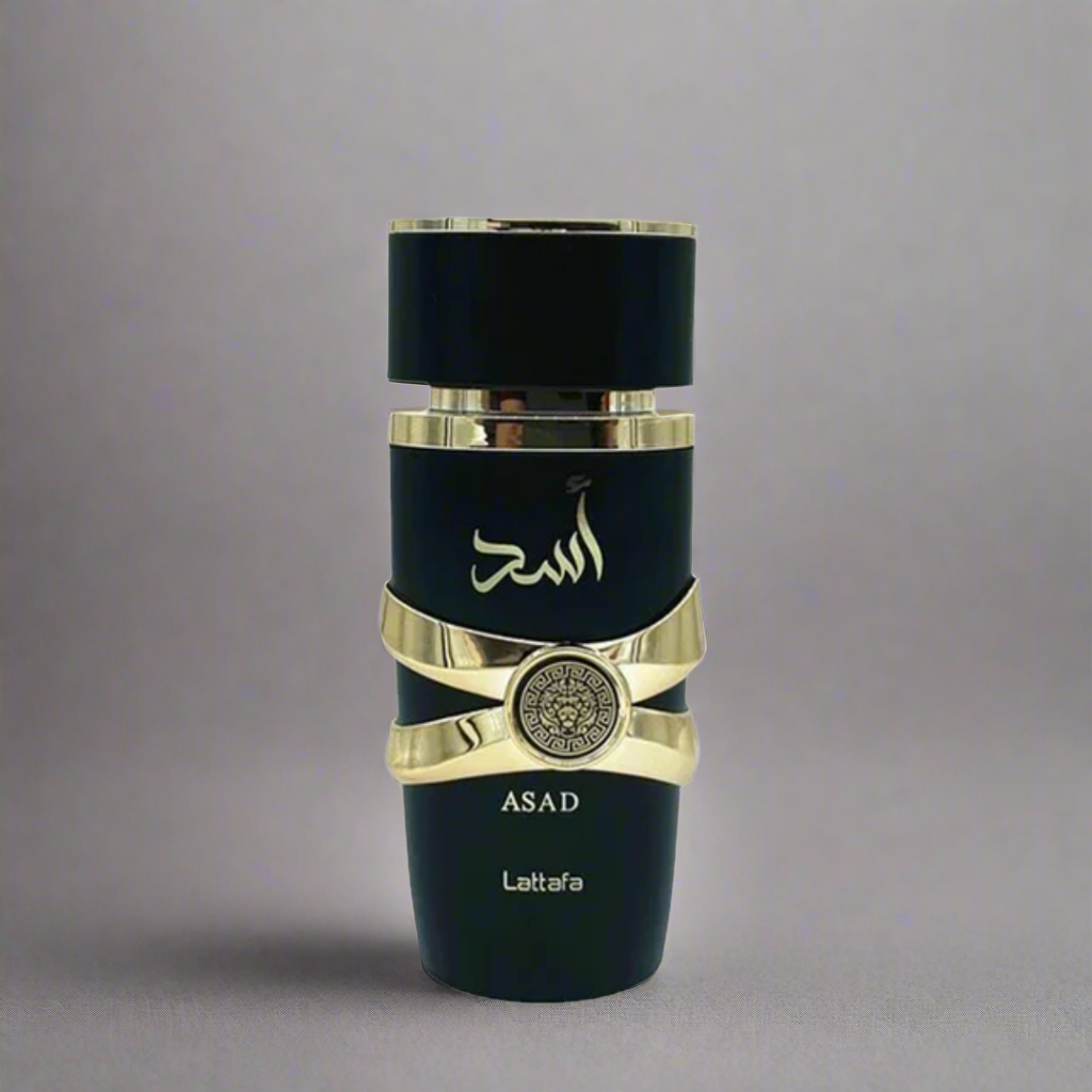 Furaha Finds Lattafa Asad Eau de Parfum 100ml. A bold and sophisticated vanilla fragrance with black pepper, pineapple, tobacco, and warm amber notes