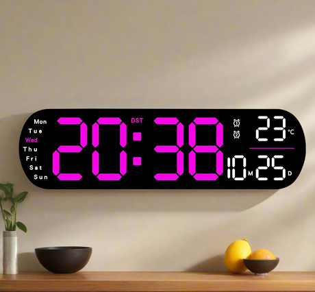 Furaha Finds High-Quality Smart LED Digital Wall Clock with adjustable brightness, alarm, temperature display, and sleek modern design. Perfect for home, office, and commercial spaces