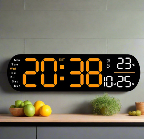 Furaha Finds High-Quality Smart LED Digital Wall Clock with adjustable brightness, alarm, temperature display, and sleek modern design. Perfect for home, office, and commercial spaces