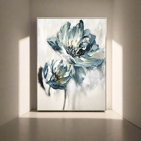 Furaha Finds 60x90cm High Quality Canvas Flower Painting Elegant wooden frame wall art for living room and home decoration