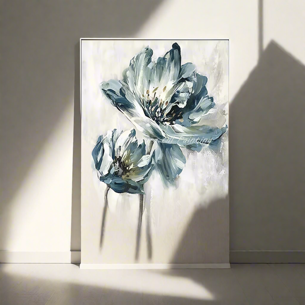 Furaha Finds 60x90cm High Quality Canvas Flower Painting Elegant wooden frame wall art for living room and home decoration