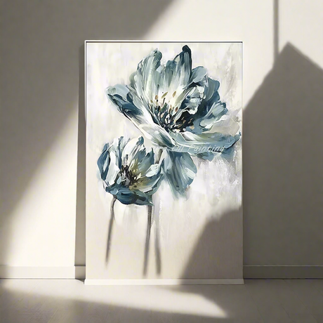 Furaha Finds 60x90cm High Quality Canvas Flower Painting Elegant wooden frame wall art for living room and home decoration