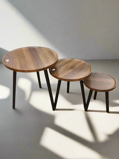 High Quality 3 in 1 Wooden Table Set Nesting Side Tables for Living Room or Bedroom