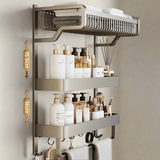 Furaha Finds Space Saving 50cm Multipurpose 3 Tier Compact Towel Organizer Rack Wall mounted for bathroom, kitchen, and laundry organization 