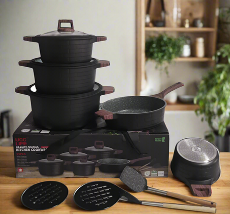 High Quality 13 Piece Granite Coating Cookware Set Durable & Non-Stick Kitchen Essentials- Furaha Finds Kenya