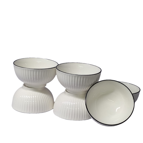 6 Pieces Quality Soup Bowls | 6" Size, Elegant and Durable Dinnerware for Soups, Stews, and Noodles | Ideal for serving soups, stews, and noodles- Furaha Finds Kenya