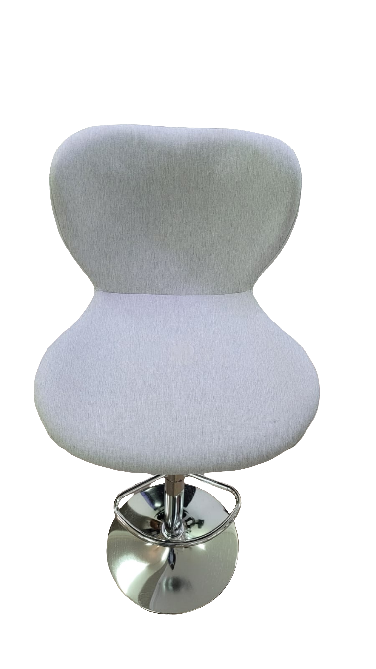 Modern Adjustable Swivel Bar Stool with Padded Fabric Seat and Chrome Base