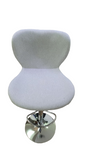 Modern Adjustable Swivel Bar Stool with Padded Fabric Seat and Chrome Base