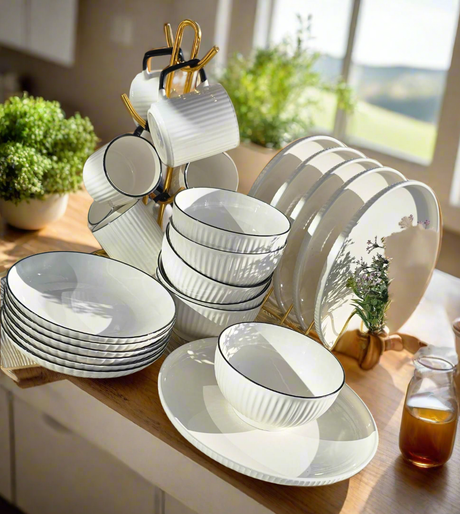 Furaha Finds 24pcs White Dinner set
