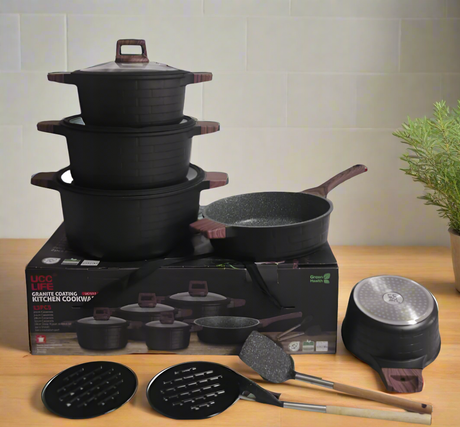 High Quality 13 Piece Granite Coating Cookware Set Durable & Non-Stick Kitchen Essentials- Furaha Finds Kenya