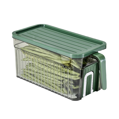 Acrylic Food Storage Container with Removable Draining Tray Stackable & Durable