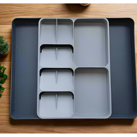 Big Size Plastic Expandable Drawer Cutlery Organizer Adjustable for Versatile Storage Easy to Clean- Furaha Finds Kenya